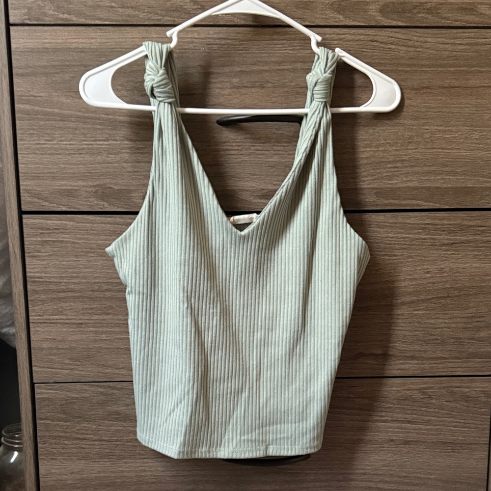 Miss Me Sage Striped Tank Top